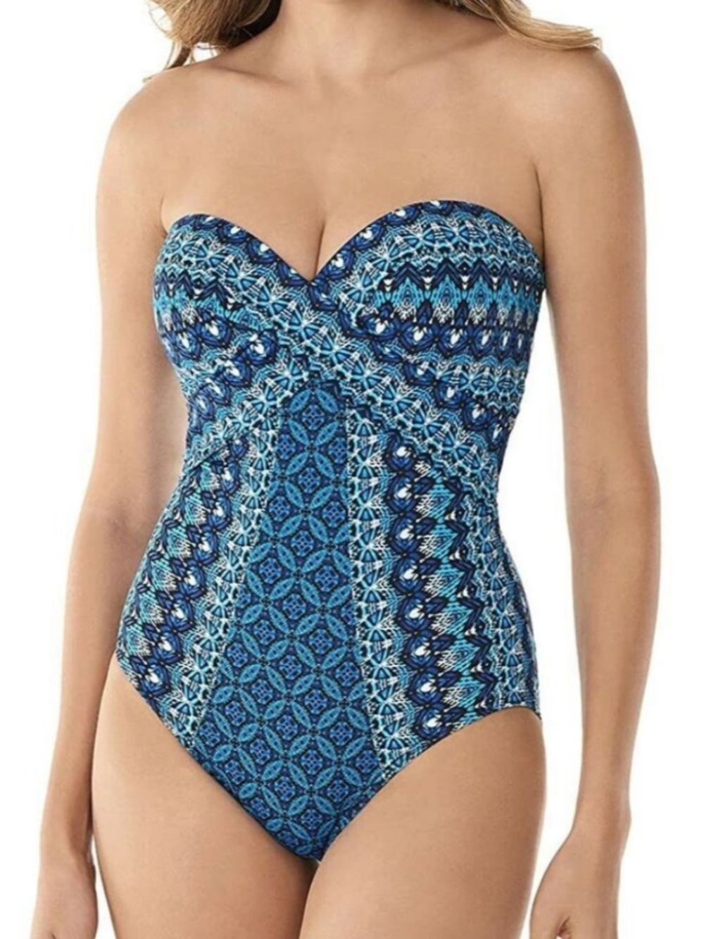 NWT Miraclesuit Mosaica Seville One Piece Swim Suit Sz 14‎